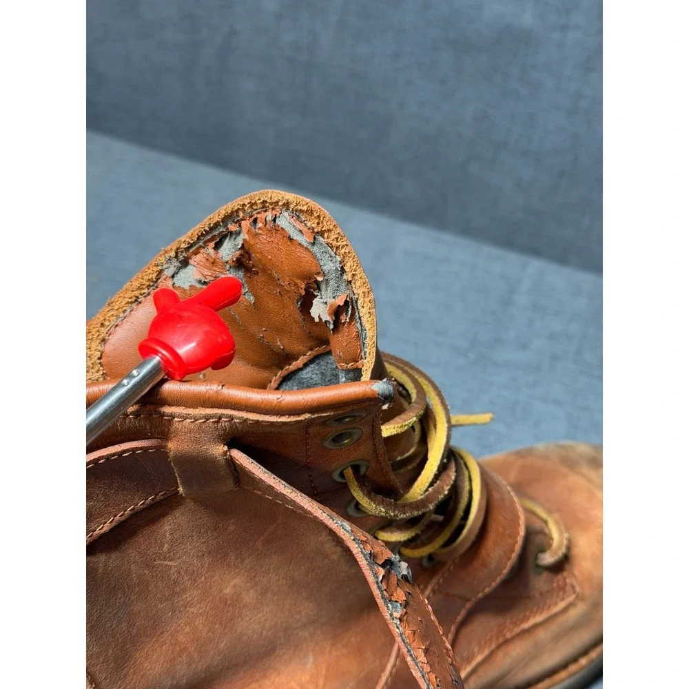 Polo Ralph Lauren Maurice Leather Buckle Boots Mens 8.5D Brown Combat Distressed - Picture 9 of 16